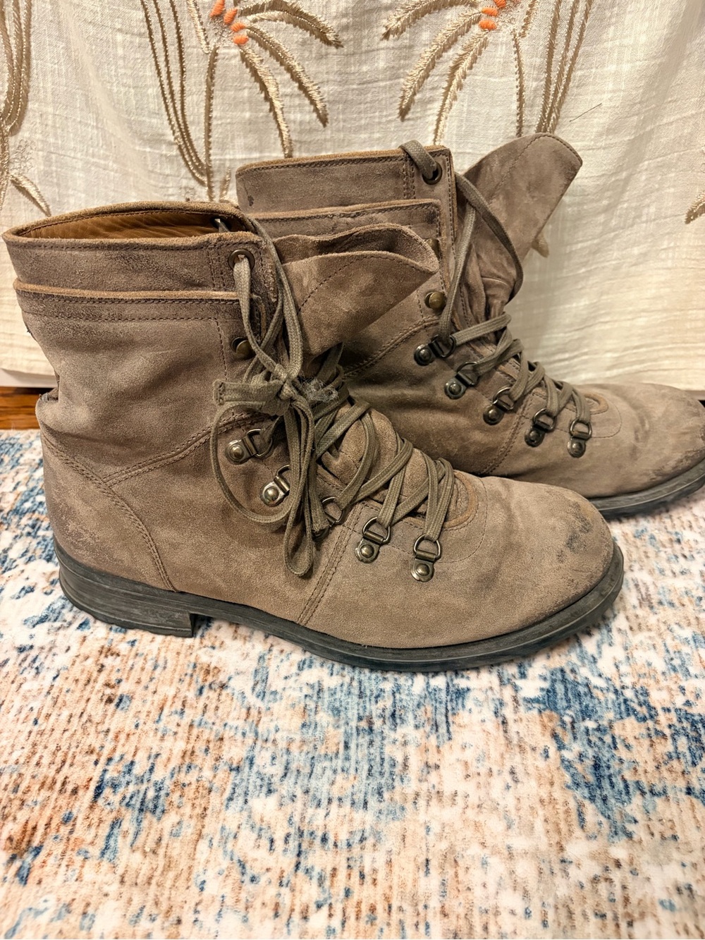 UGG Brown Suede Lace-Up Ankle Boots